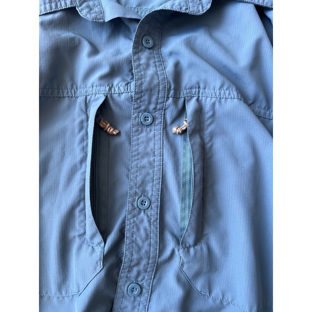 Eddie Bauer Shirt Men XL Performance Hiking Fishing Blue Roll Tab Sleeve Outdoor - Picture 5 of 9